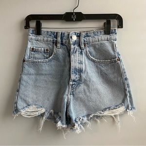 Zara Distressed Jean Shorts